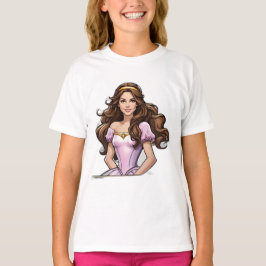 Camiseta Cartografia Princesa Cabelo Longo, Tiara Crown Bal