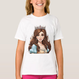 Camiseta Cartografia Princesa Cabelo Longo, Tiara Crown Bal