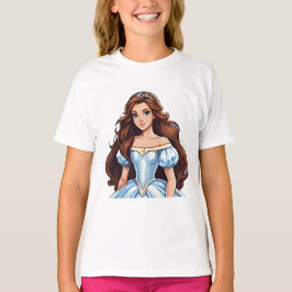Camiseta Cartografia Princesa Cabelo Longo, Tiara Crown Bal
