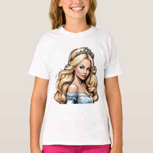 Camiseta Cartografia Princesa Cabelo Longo, Tiara Crown Bal
