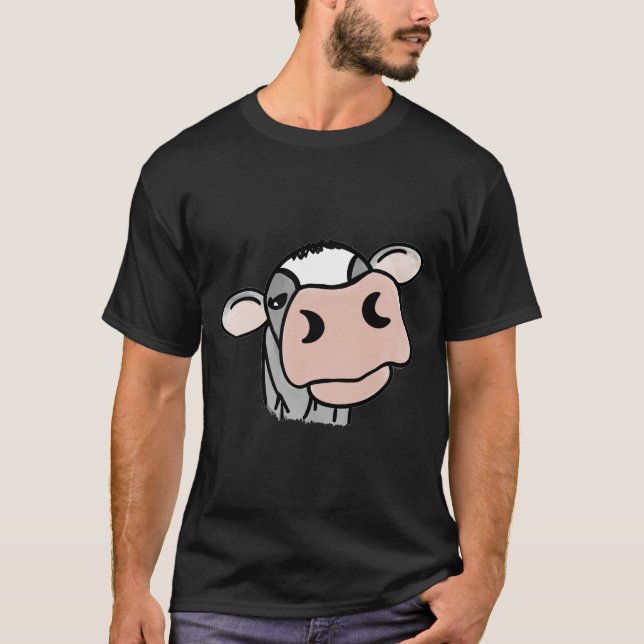 Camiseta cartografia vaca branca-negra cinza beija-fazenda  (Frente)