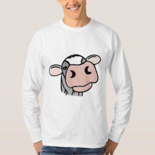 Camiseta cartografia vaca branca-negra cinza rosa-rosa-faze