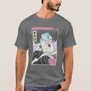 Camiseta Carton de Leite de Navegação Kanagawa Wave Kawai