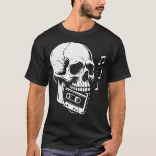Camiseta Cartonagem de crânio preto