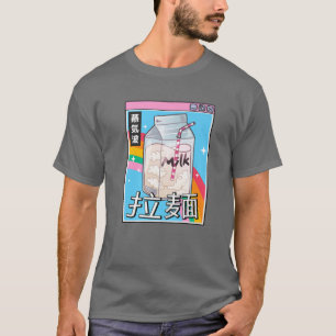 Camiseta Cartonagem de leite Rainbow Japão Estilo 80S Otaku