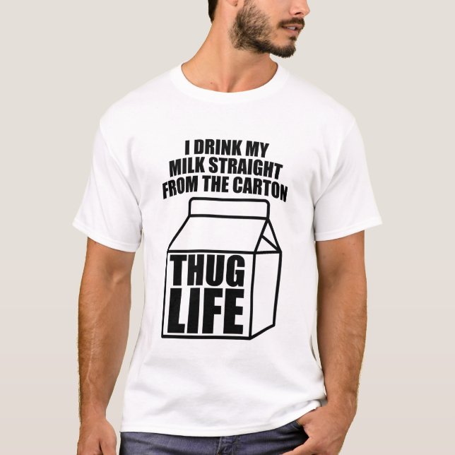 Camiseta Cartonagem de leite Thug Life (Frente)