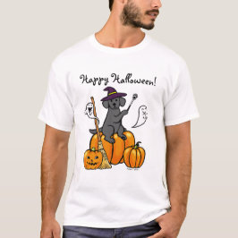 Camiseta Cartoon 2 Black Labrador Halloween