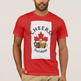 Camiseta Cartoon 3 do CANADÁ anima "Sociável!"