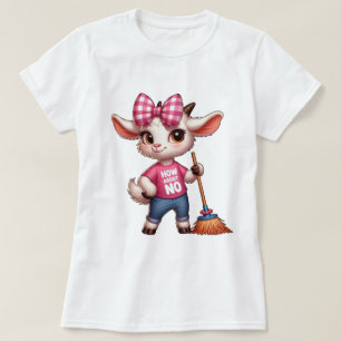 Camiseta Cartoon Adorável com Arco e vassoura