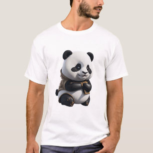 Camiseta de bolso para bebê, meninos, meninas, verão, manga curta, panda, desenhos  animados, camisetas, tops
