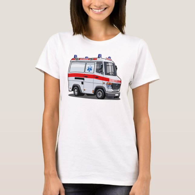 Camiseta Cartoon Ambulance Car (Frente)