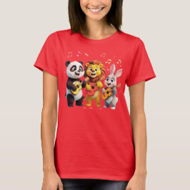 Camiseta 🎵 Cartoon Animal Music Party – Fun & Cute Musical