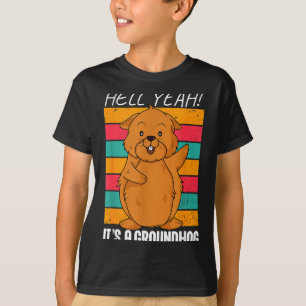 Camiseta Cartoon Anime de Dia da Marmota Engraçado Gráfico
