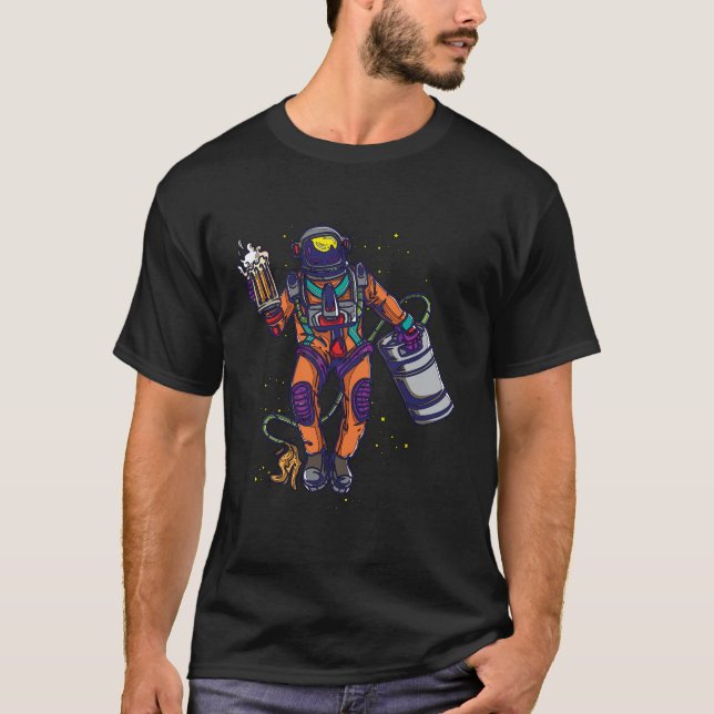 Camiseta Cartoon Astronauta Segurando Caráter Divertido Bee (Frente)