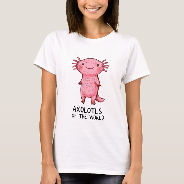 Camiseta Cartoon Axolotl desenhado À Mão (Frente)