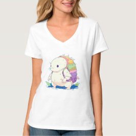 Camiseta Cartoon Axolotl Kawaii de volta à escola