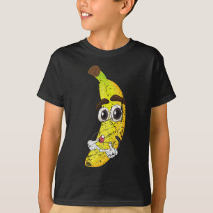 Camiseta Cartoon Banana Fruta Sobre Comida Saudável Vegetar