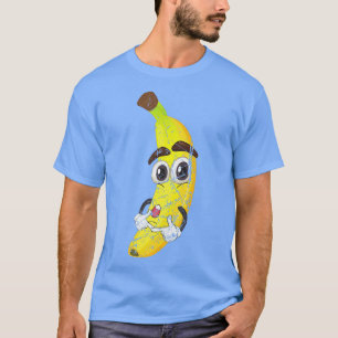 Camiseta Cartoon Banana Fruta Sobre Comida Saudável Vegetar