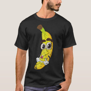 Camiseta Cartoon Banana Fruta Sobre Comida Saudável Vegetar