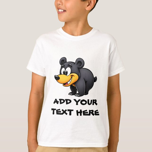 Camiseta Cartoon Black Bear (Frente)