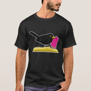 Camiseta Cartoon Blackbird Comendo Um Sorvete