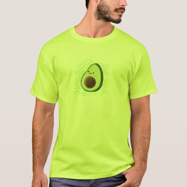 Camiseta Cartoon Bonito Avocado Em Fundo Distante (Frente)
