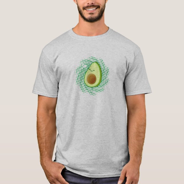 Camiseta Cartoon Bonito Avocado Em Vórtice Sofrido (Frente)