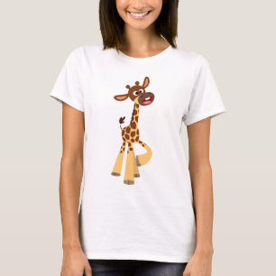 Camiseta Cartoon Bonito Girafa Mulher-T-Shirt
