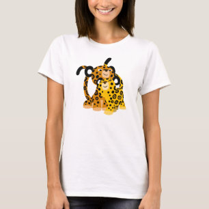 Camiseta Cartoon Bonito Jaguares Apaixonados