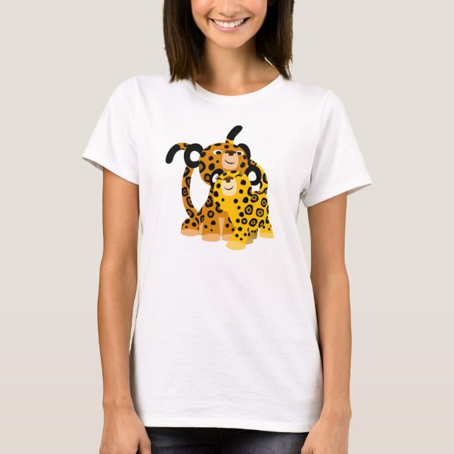 Camiseta Cartoon Bonito Jaguares Apaixonados (Frente)
