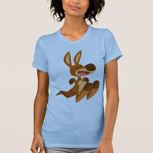Camiseta Cartoon Bonito Kangaroo Joey Mulheres T-Shirt (Frente)