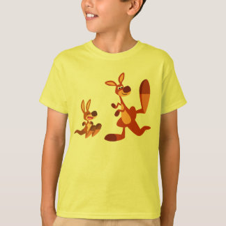 Camiseta Cartoon bonito - Pai de canguru e filho de T-Shirt