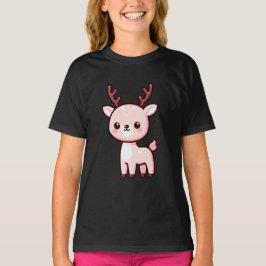 Camiseta Cartoon Bonito Reindeer de Natal