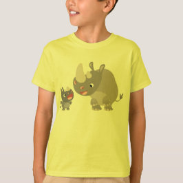 Camiseta Cartoon Bonito Rhino Baby e Rhino Kids Big T-Shirt