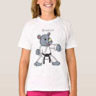 Camiseta Cartoon bonito rhino kung fu 