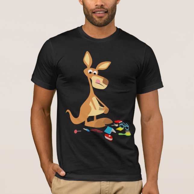Camiseta Cartoon Bonito Rummaging Kangaroo T-Shirt (Frente)
