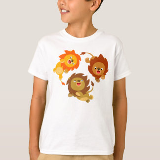Camiseta Cartoon Bonito Sem Peso Leões Crianças Camisa-T