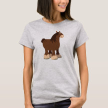 Cartoon Bonito Shire Horse Women T Shirt