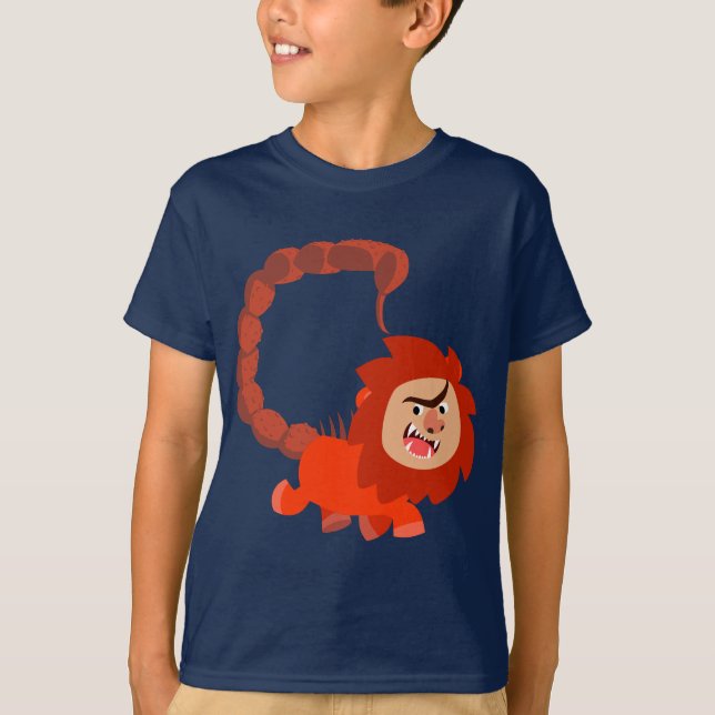 Camiseta Cartoon Bonito Sorrindo Manticore Crianças Camiset (Frente)