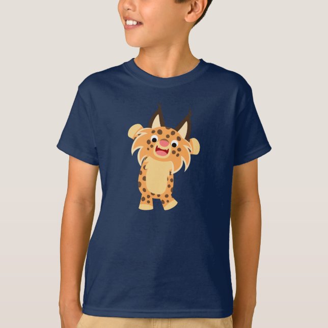 Camiseta Cartoon Bonito Spunky Bobcat, Camisa-T (Frente)