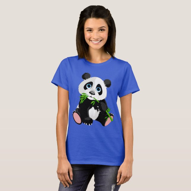 Camiseta Cartoon Bonito Urso de Panda (Frente Completa)