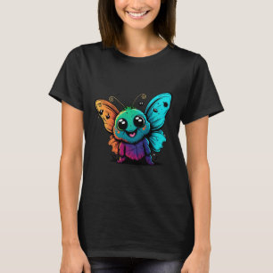 Camiseta cartoon-borboleta-com-borboleta-sua-cabeça