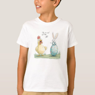 Camiseta Cartoon Bunny Pintinho, Diversão de Páscoa de Ovo