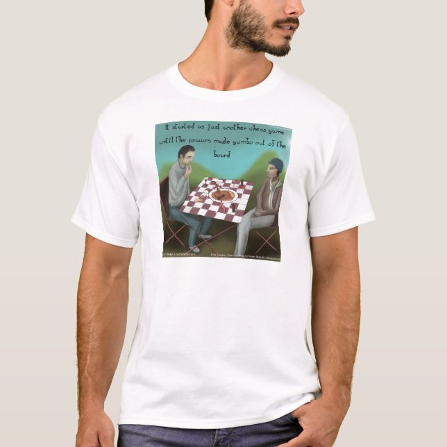 Camiseta Cartoon Cajun Chess Funny (Frente)