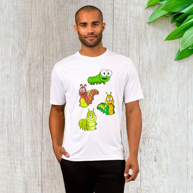 Camiseta Cartoon Caterpillar Characters Adorable Insects (Criador carregado)