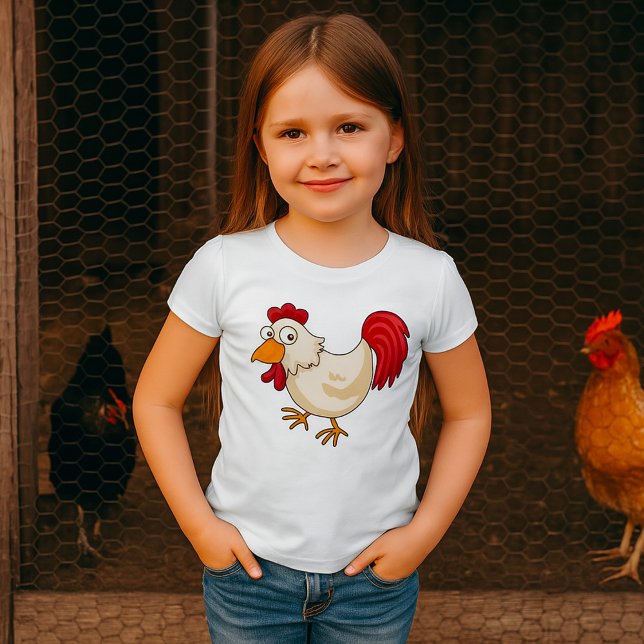 Camiseta Cartoon Chicken Girls T-Shirt (Criador carregado)