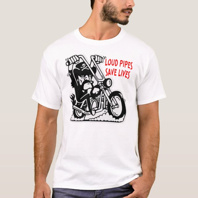 Camiseta Cartoon Chopper Loud Pipes Salvar Vidas © (Frente)