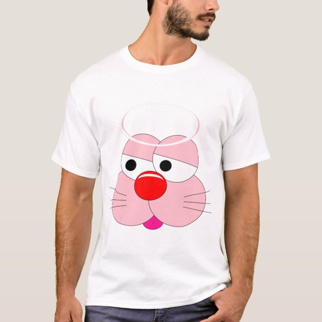 Camiseta Cartoon Coelho Engraçado - Não sou Anjo. Legal (Frente)