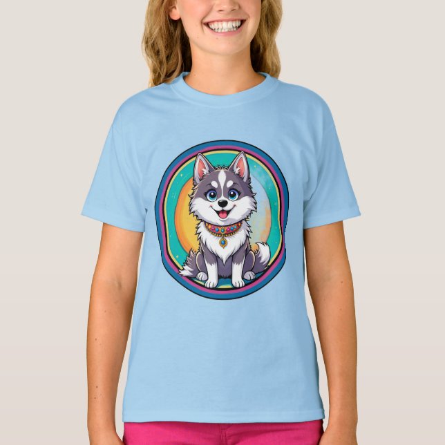 Camiseta Cartoon Colorida Happy Dog (Frente)
