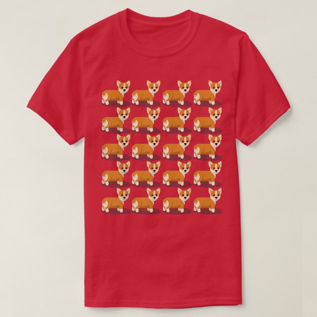 Camiseta Cartoon Corgi Army  (Frente do Design)